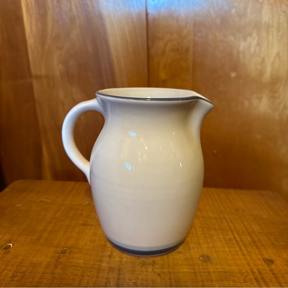Pfaltzgraff Sky Pattern Cream Pitcher with Blue Accent
